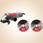 Elektromos sarokcsiszoló, Worcraft AG08-125P, piros/szürke, 125 mm, 710 W, 12 000 fordulat/perc, 230 V, 2 db koronggal