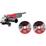 Elektromos sarokcsiszoló, Worcraft AG08-115P, piros/szürke, 115 mm, 710 W, 12 000 fordulat/perc, 230 V, 2 db koronggal