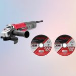 Elektromos sarokcsiszoló, Worcraft AG08-115P, piros/szürke, 115 mm, 710 W, 12 000 fordulat/perc, 230 V, 2 db koronggal