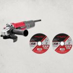 Elektromos sarokcsiszoló, Worcraft AG08-115P, piros/szürke, 115 mm, 710 W, 12 000 fordulat/perc, 230 V, 2 db koronggal