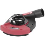 Sarokcsiszoló elszívó fedél, Strend Pro DP128, piros/fekete, 115 / 125 mm, sarokcsiszolóhoz, porszívóhoz csatlakoztatható