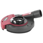Sarokcsiszoló elszívó fedél, Strend Pro DP128, piros/fekete, 115 / 125 mm, sarokcsiszolóhoz, porszívóhoz csatlakoztatható