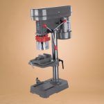 Állványos fúrógép, Worcraft DP03-13, ezüst, 350 W, 13 mm tokmány, 5 sebesség, 580–2650 fordulat/perc, satupaddal, 160 x 160 mm fúróasztal