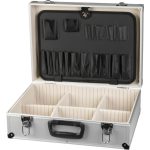 Szerszámos táska, Strend Pro ATB80, 45 x 33 x 15 cm, ezüst, alumínium, zárható, kényelmes fogantyú