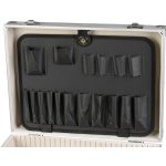 Szerszámos táska, Strend Pro ATB80, 45 x 33 x 15 cm, ezüst, alumínium, zárható, kényelmes fogantyú