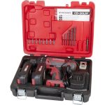 Akkumulátoros fúró-csavarozó, Worcraft CD-20LiH, piros/fekete, 50 Nm, 0-1500 fordulat/perc, 20 V Li-Ion, 2 x 2,0 Ah, akkumulátorral és töltővel, tartozékokkal, hordtáskában