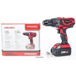 Akkumulátoros fúró-csavarozó, Worcraft CHD-S20Li ShareSYS, piros/fekete, 50 Nm, 0-1650 fordulat/perc, 20V Li-Ion, akkumulátor és töltő nélkül