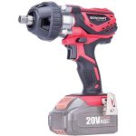 Akkumulátoros ütvecsavarozó, Worcraft CIW-S20Li ShareSYS, piros/fekete, 350 Nm, 0-2200 fordulat/perc, 20 V Li-Ion, dugókulcsokkal, akkumulátor és töltő nélkül