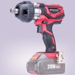 Akkumulátoros ütvecsavarozó, Worcraft CIW-S20Li ShareSYS, piros/fekete, 350 Nm, 0-2200 fordulat/perc, 20 V Li-Ion, dugókulcsokkal, akkumulátor és töltő nélkül