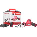 Akkumulátoros orrfűrész, Worcraft CSS-12Li, piros/fekete, 2 x 2,0 Ah 12 V Li-Ion,  0-2700 löket/perc, lökethossz: 20 mm, akkumulátorral, töltővel