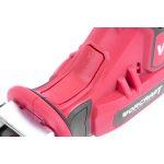 Akkumulátoros orrfűrész, Worcraft CSS-12Li, piros/fekete, 2 x 2,0 Ah 12 V Li-Ion,  0-2700 löket/perc, lökethossz: 20 mm, akkumulátorral, töltővel