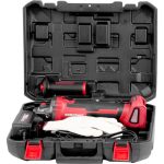 Akkumulátoros sarokcsiszoló, Worcraft CAG-S20LiBH ShareSYS, piros/fekete, 115 mm, 20 V Li-Ion, 8500 fordulat/perc, gyorskioldó, akkumulátorral és töltővel, kofferben