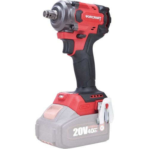 Akkumulátoros ütvecsavarozó, Worcraft CIW-S20LiB-450 ShareSYS, piros/fekete, 450 Nm, 20 V Li-Ion, akkumulátor és töltő nélkül
