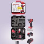 Akkumulátoros ütvecsavarozó, Worcraft CIW-S20LiBM-450 ShareSYS, fekete/piros, 450 Nm, 20 V Li-Ion, 4,0 Ah, akkumulátorral, töltővel, dugókulcsokkal, hordtáskában