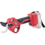 Akkumulátoros metszőolló, Worcraft CSC-S20LiBA ShareSYS, piros/fekete, 2 Ah 20 V Li-Ion, maximum 30 mm vastagság, LCD kijelző, akkumulátor és töltő nélkül