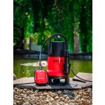 Elektromos búvárszivattyú, Strend Pro Garden MW400, piros/fekete, 400 W, 10 m kábel, maximális emelőmagasság: 5 m, 125 l/perc, IPX8, tiszta és enyhén szennyezett vízhez
