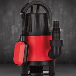 Elektromos búvárszivattyú, Strend Pro Garden MW750 piros/fekete, 750 W, 10 m kábel, maximális emelőmagasság: 8 m, 208 l/perc, IPX8, tiszta vízhez és szennyvízhez, úszókapcsolós