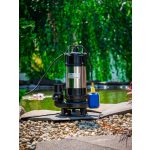Elektromos búvárszivattyú, Strend Pro Garden SCV750, fekete/ezüst, 750 W, 6 m kábel, maximális emelőmagasság: 10 m, 300 l/perc, IPX8, szennyvízhez