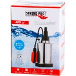 Elektromos búvárszivattyú, Strend Pro MQ 400 INOX, ezüst, 400 W, 10 m kábel, maximális emelőmagasság: 6,5 m, 117 l/perc, tiszta vízhez, úszókapcsolós