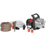 Elektromos kerti szivattyú, Strend Pro Garden MJP1000, szürke/fekete, 1000 W, 1,2 m kábel, maximális emelőmagasság: 44 m, 57 l/perc, tiszta és klóros vízhez, komplett készlet tömlőkkel és fúvókával