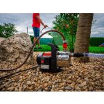 Elektromos kerti szivattyú, Strend Pro Garden MJP1000, szürke/fekete, 1000 W, 1,2 m kábel, maximális emelőmagasság: 44 m, 57 l/perc, tiszta és klóros vízhez, komplett készlet tömlőkkel és fúvókával