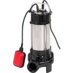 Elektromos búvárszivattyú, Strend Pro Garden SCV750, fekete/ezüst, 750 W, 6 m kábel, maximális emelőmagasság: 12 m, 300 l/perc, IPX8, szennyvízhez, úszókapcsolós, késes