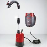 Akkumulátoros búvárszivattyú, Worcraft CRWP-S20Li ShareSYS, piros/fekete, 20 V, 42 l/perc, vezeték nélküli, akkumulátor és töltő nélkül, tiszta vízhez
