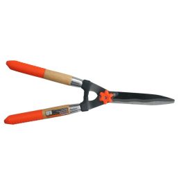   Sövényvágó olló, Strend Pro Garden KT3915B, narancssárga/fekete, 53 cm, fa nyél, hullámos acél penge, maximum 20 mm átmérő