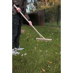 Kerti gereblye, Strend Pro Garden, 16 fogú, fa fej, fa nyél, 55 cm munkaszélesség, 159 cm nyél