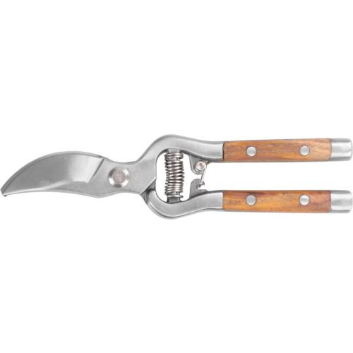 Metszőolló, Strend Pro Garden P1013, piros, 200 mm, acél test, fa fogantyú, acél penge, maximum 20 mm átmérő