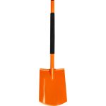 Ásó, Strend Pro Garden, 120 cm, egyenes fej, narancssárga, acél fej, acél nyél, D markolat, hegesztett fej-nyél kapcsolat
