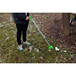 Kézi szemétszedő, Strend Pro Premium, ezüst, 100 cm, alumínium nyél, acél tüskék, hajlás nélkül használható, kerti és közterületi szemétszedéshez