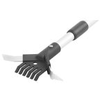 Kerti gyomeltávolító, Strend Pro Premium, ezüst, 135 cm, alumínium nyél, dupla fej, acél kés, gereblye, teleszkópos, járda, térkő és autóbehajtó fugaközökhöz