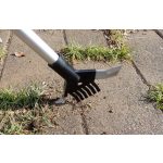 Kerti gyomeltávolító, Strend Pro Premium, ezüst, 135 cm, alumínium nyél, dupla fej, acél kés, gereblye, teleszkópos, járda, térkő és autóbehajtó fugaközökhöz