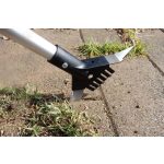 Kerti gyomeltávolító, Strend Pro Premium, ezüst, 135 cm, alumínium nyél, dupla fej, acél kés, gereblye, teleszkópos, járda, térkő és autóbehajtó fugaközökhöz