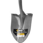 Ásó, Strend Pro Garden Premium ErgoBULL, 115 cm, hegyes fej, szürke/fekete, acél fej, üvegszálas nyél, D markolat, fogazott él, bordázott, vízelvezető kialakítás