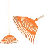 Lombseprű, gereblye, Strend Pro R144, zöld, 23 fogú, műanyag fej, fa nyél, 54 cm munkaszélesség, 125 cm nyél