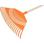 Lombseprű, gereblye, Strend Pro R144, zöld, 23 fogú, műanyag fej, fa nyél, 54 cm munkaszélesség, 125 cm nyél