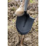 Ásó, Strend Pro Premium RedShark, 115 cm, hegyes fej, fekete/piros, acél fej, üvegszálas nyél, D markolat, fogazott él, bordázott