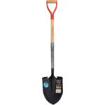 Ásó, Strend Pro Premium RedShark, 115 cm, hegyes fej, fekete, acél fej, fa nyél, D markolat, fogazott él, bordázott