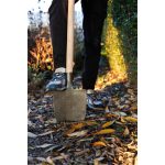 Ásó, Strend Pro Garden Gardex, hegyes fej, sötétszürke, kovácsolt acél fej, fa nyél, D markolat