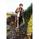 Ásó, Strend Pro Garden Gardex, hegyes fej, sötétszürke, kovácsolt acél fej, fa nyél, T markolat