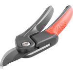 Metszőolló, Strend Pro Garden PS811, fekete/piros, 220 mm, acél penge, maximum 15 mm átmérő