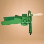 Kézi fű- és csalándaráló, RP 03, zöld, átmérő: 27 cm, háromkéses, állítható vágáshossz 3–9 mm, fogaskerekes adagoló