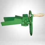 Kézi fű- és csalándaráló, RP 03, zöld, átmérő: 27 cm, háromkéses, állítható vágáshossz 3–9 mm, fogaskerekes adagoló