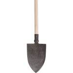 Ásó, Strend Pro Garden Gardex, hegyes fej, sötétszürke, edzett acél fej, fa nyél, T markolat