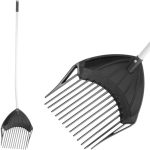 Kerti lapát és gereblye, Strend Pro Garden MGT-888R, fekete, HS-ABS műanyag fej, fém nyél, 3 az 1-ben: gereblye, lapát, szita, 120 cm nyél