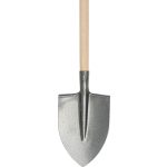 Ásó, Strend Pro Garden S506.WH, hegyes fej, szürke, acél fej, egyenes fa nyél