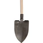 Ásó, Strend Pro Garden Gardex, hegyes fej, sötétszürke, edzett acél fej, fa nyél, D markolat