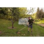 Lombseprű, gereblye, Strend Pro Garden, sötétzöld, 22 fogú, acél fej, fa nyél, 43 cm munkaszélesség, 192 cm nyél